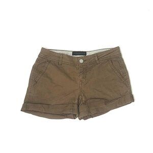 khaki aeropostale cuffed shorts w/ front and back pockets